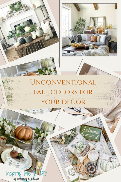 A collage of photos for unconventional fall colors for your decor
