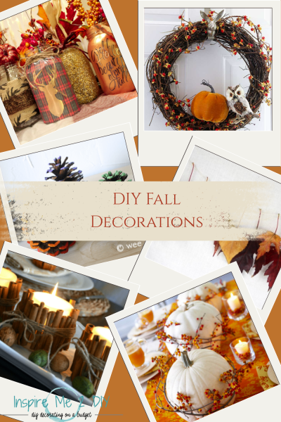a collage of photos for diy fall decorations to spruce up your home