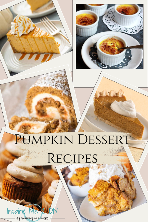 A collage of photos of pumpkin dessert recipes to savor this fall season