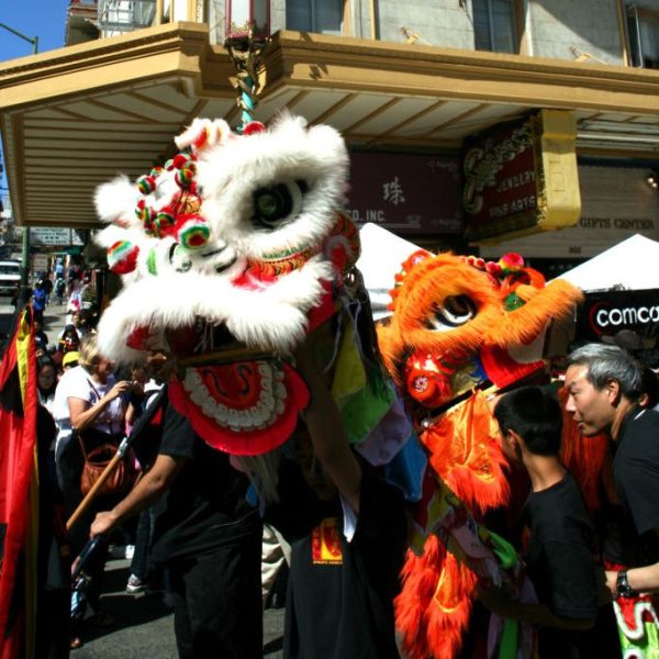 Chinese dragon in festival parade