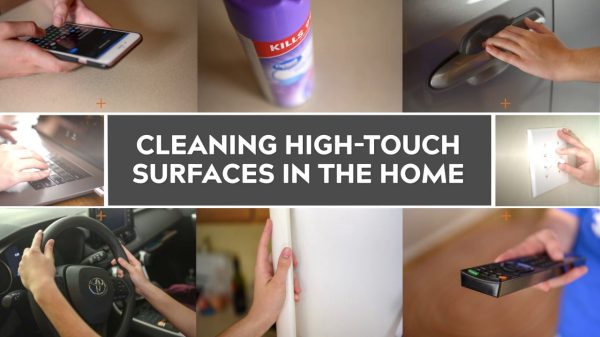 cleaning high-touch surfaces in the home