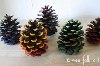 ainted pinecones